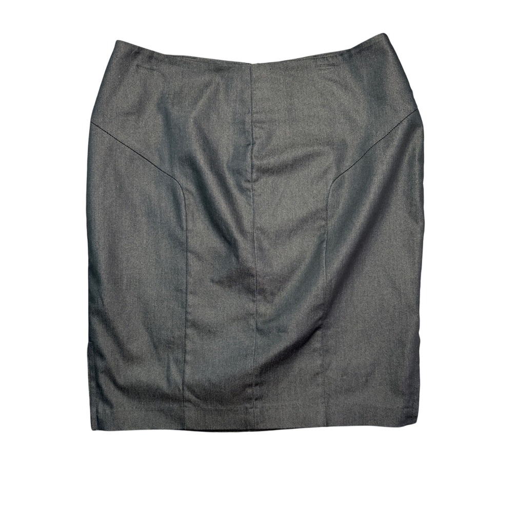 Mossimo Skirt Women Gray Stretch Denim Pencil Curvy Seam Office | 14